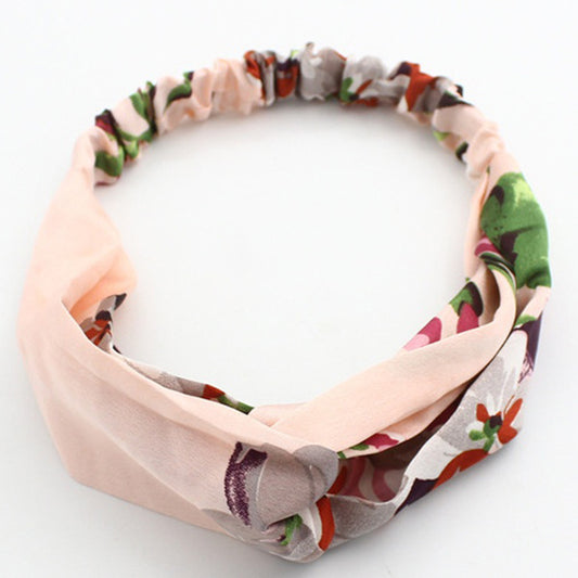 Bandeau en Satin Torsadé Fleuri - Collection Lindsay