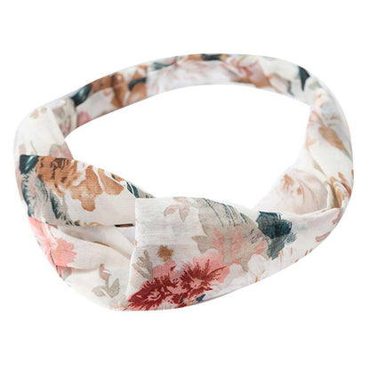 Bandeau en Satin Torsadé Fleuri - Collection Lindsay