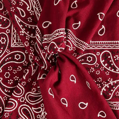 Bandeau Croisé Imprimé Paisley Bordeaux