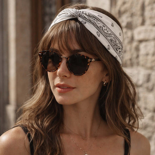 Bandeau Croisé Ginny Imprimé Paisley Blanc