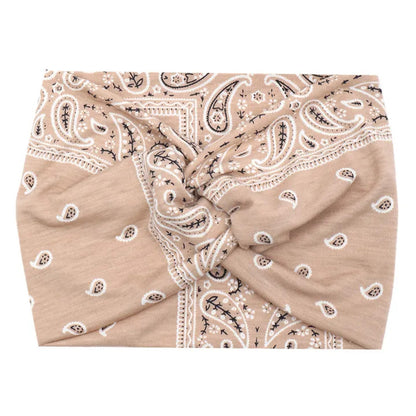 Bandeau Croisé Imprimé Paisley Beige - Collection Ginny