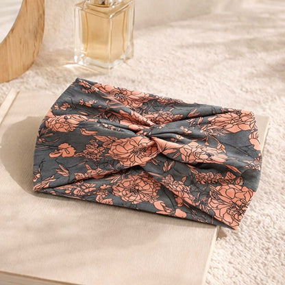 Bandeau Croisé Fleuri Maëllya Gris