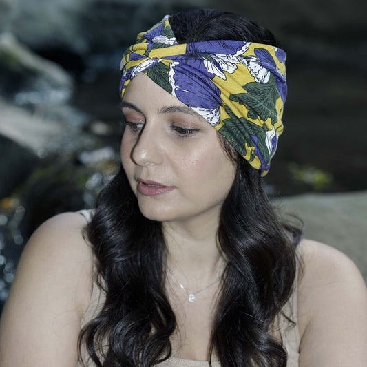 Bandeau Croisé Fleuri Maëllya Jaune