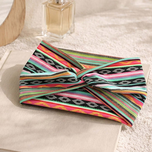 Bandeau Croisé Eva Imprimé Aztèque Multicolore