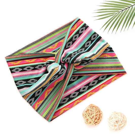 Bandeau Croisé Eva Imprimé Aztèque Multicolore