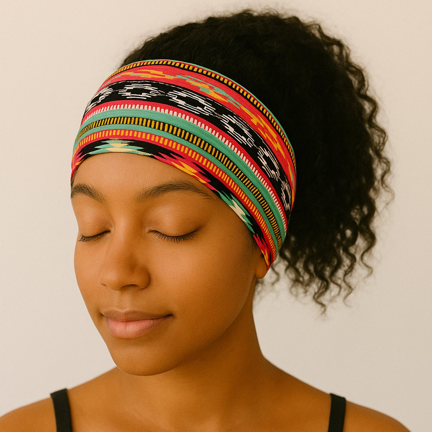 Bandeau Croisé Eva Imprimé Aztèque Multicolore