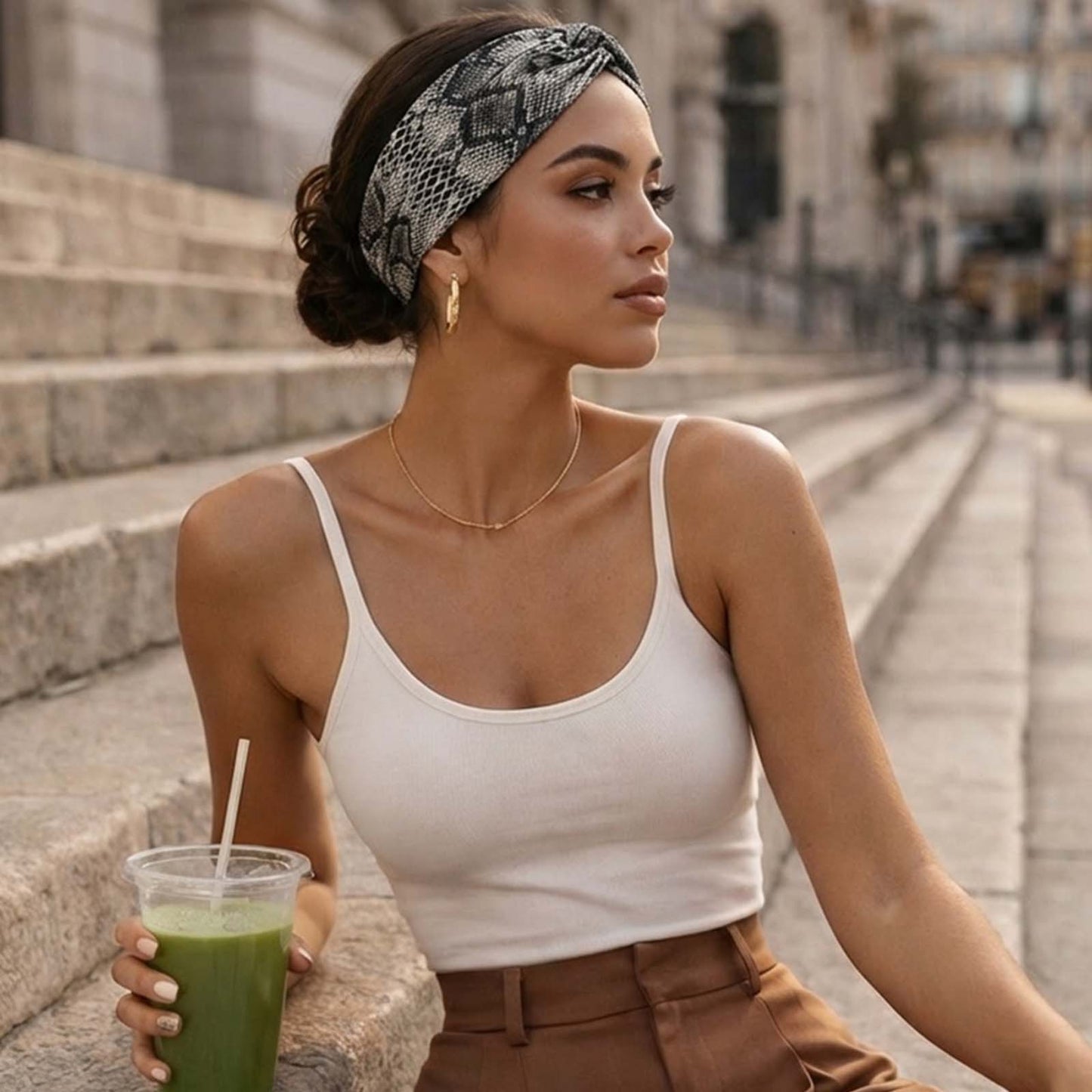 Bandeau Croisé Python Cléo Gris
