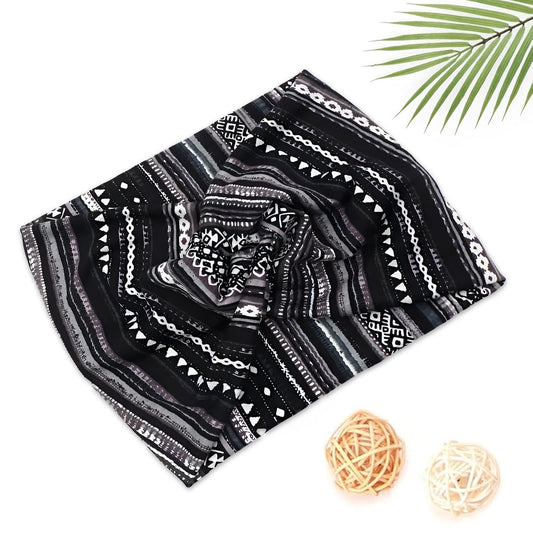 Bandeau Croisé Eva Imprimé Aztèque Noir