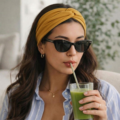 Bandeau Croisé Casual Ava-Lynn Jaune Moutarde