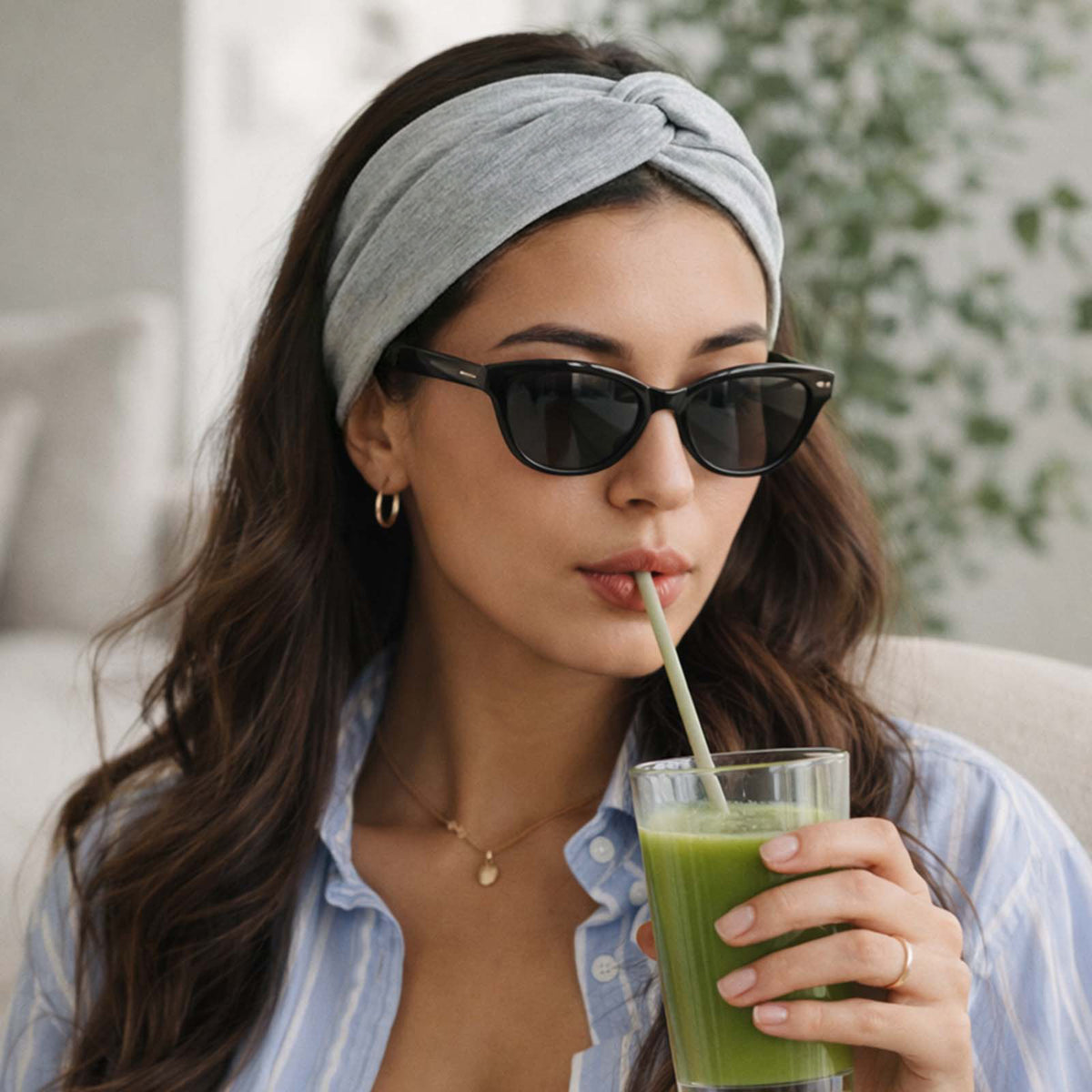 Bandeau Croisé Casual Ava-Lynn Gris Clair