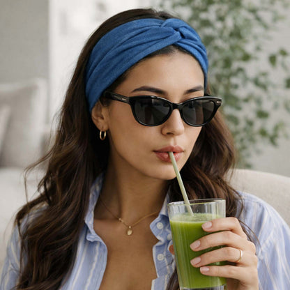 Bandeau Croisé Casual Ava-Lynn Bleu Denim