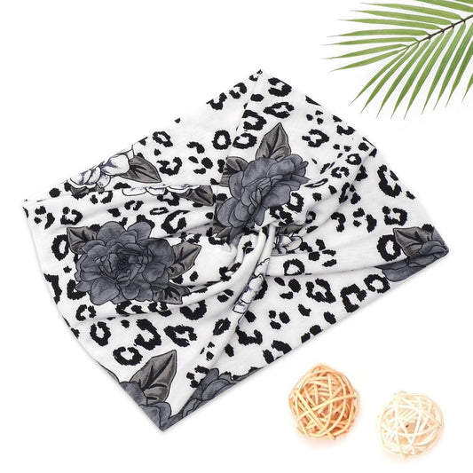 Bandeau Croisé Imprimé Léopard et Roses - Collection Raven