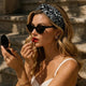 Bandeau Croisé Imprimé Léopard Noir