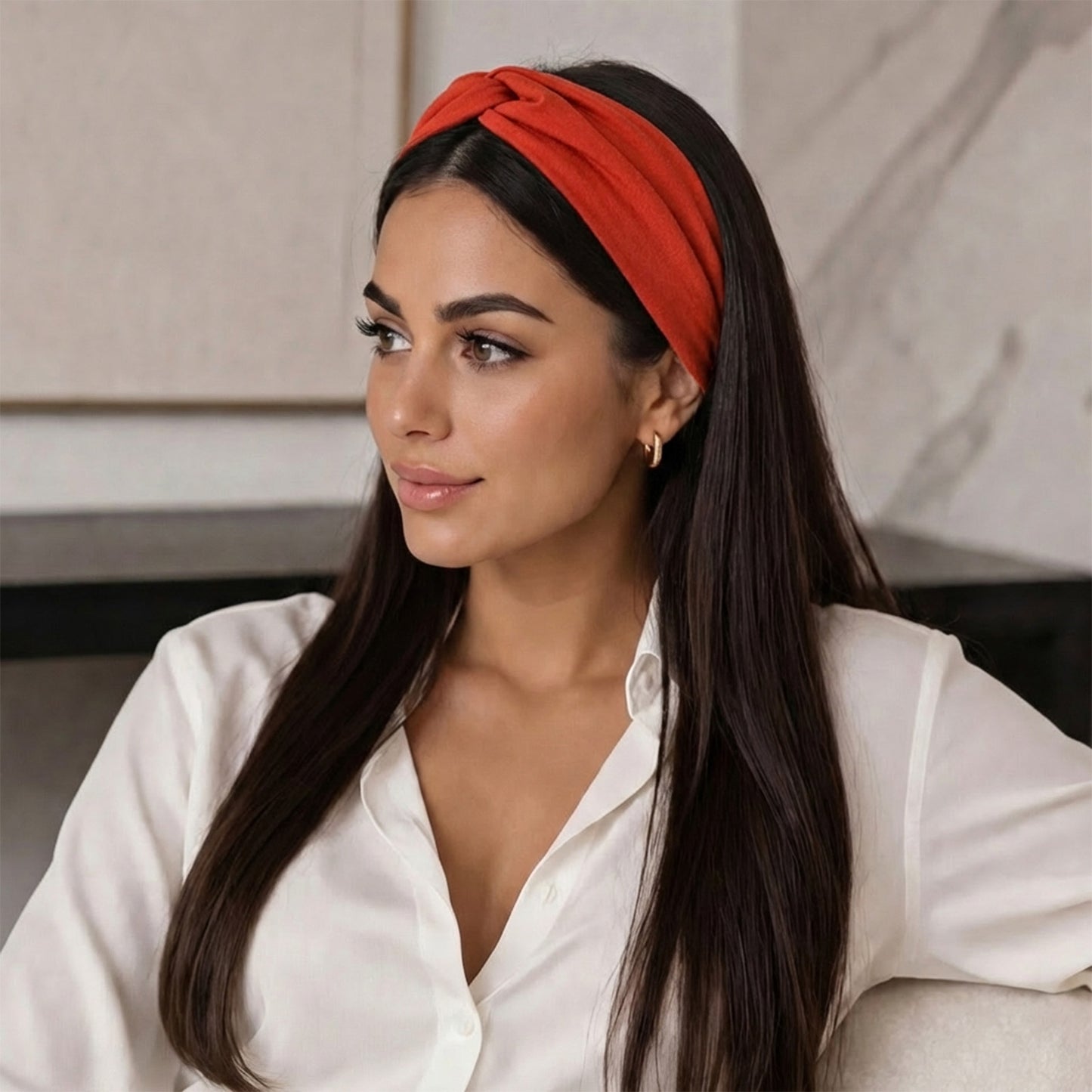 Bandeau Croisé Casual Ava-Lynn Rouge Brique