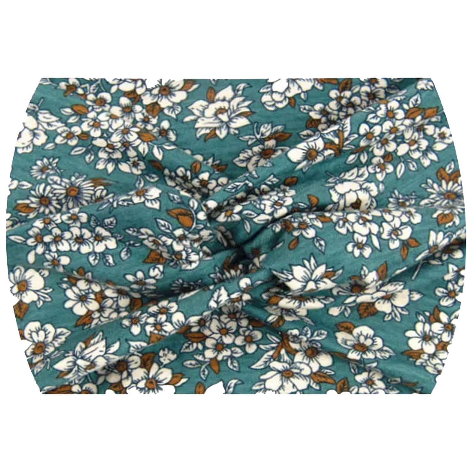 Bandeau Croisé Fleuri Bleu - Collection Maëllya