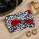 Bandeau Croisé Imprimé Léopard avec Roses Rouges