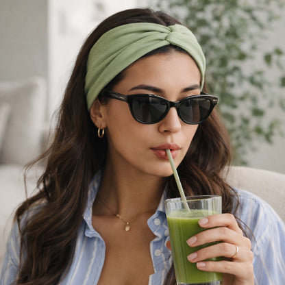 Bandeau Croisé Casual Ava-Lynn Vert Pomme