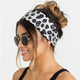 Bandeau Large Léopard Strassé Chloé en Coton Blanc
