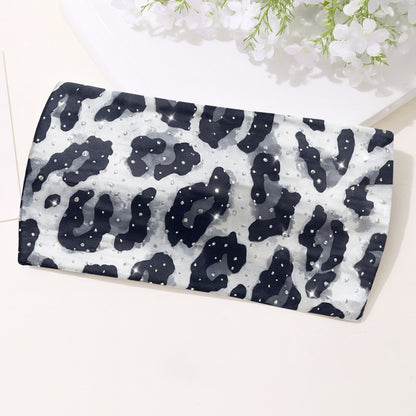 Bandeau Large Léopard Strassé Chloé en Coton Gris
