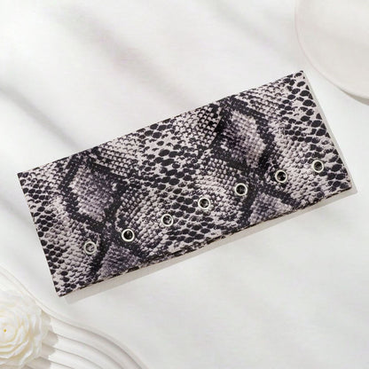 Bandeau Large Imprimé Serpent Laurie en Coton Gris