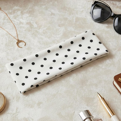 Bandeau Large à Pois Julia en Coton Blanc