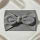 Bandeau Large à Nœud Papillon Effet Couture Gris Chiné