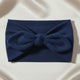 Bandeau Large à Nœud Papillon Effet Couture Bleu Marine