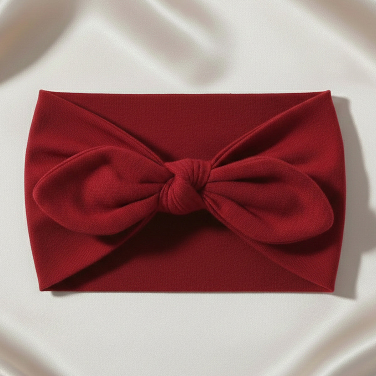 Bandeau Large à Nœud Papillon Effet Couture Bordeaux