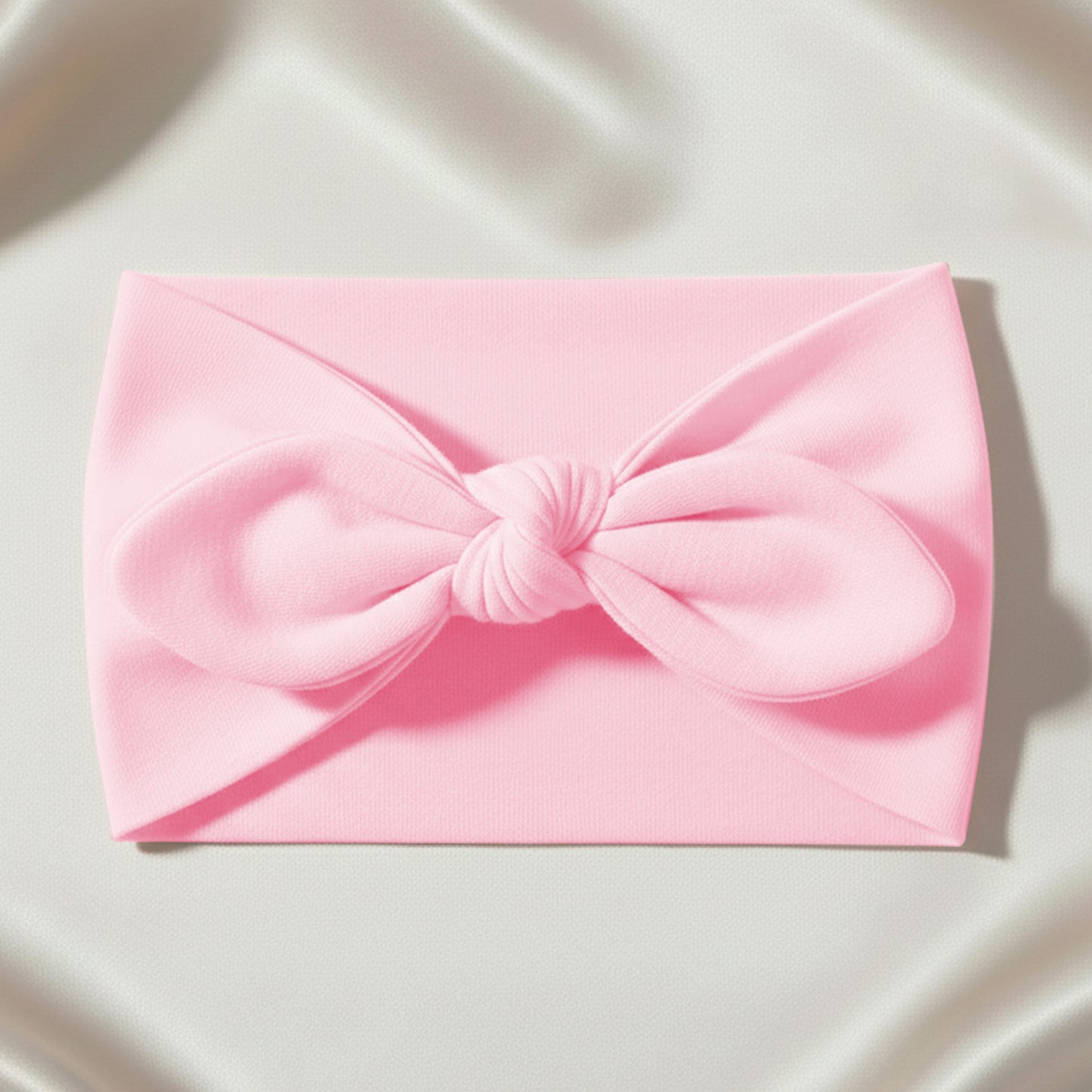 Bandeau Large à Nœud Papillon Effet Couture Rose