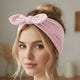 Bandeau Large à Nœud Papillon Effet Couture Rose