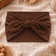 Bandeau Large à Nœud Papillon Effet Couture Marron