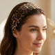 Bandeau Large Imprimé Léopard Glossy Marron