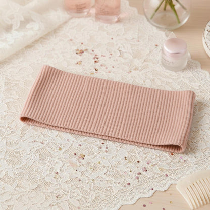 Bandeau Large Côtelé Mila en Coton Rose