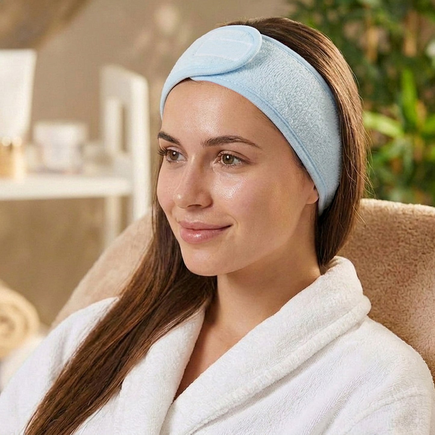 Bandeau Spa Serenity en Microfibre Bleu