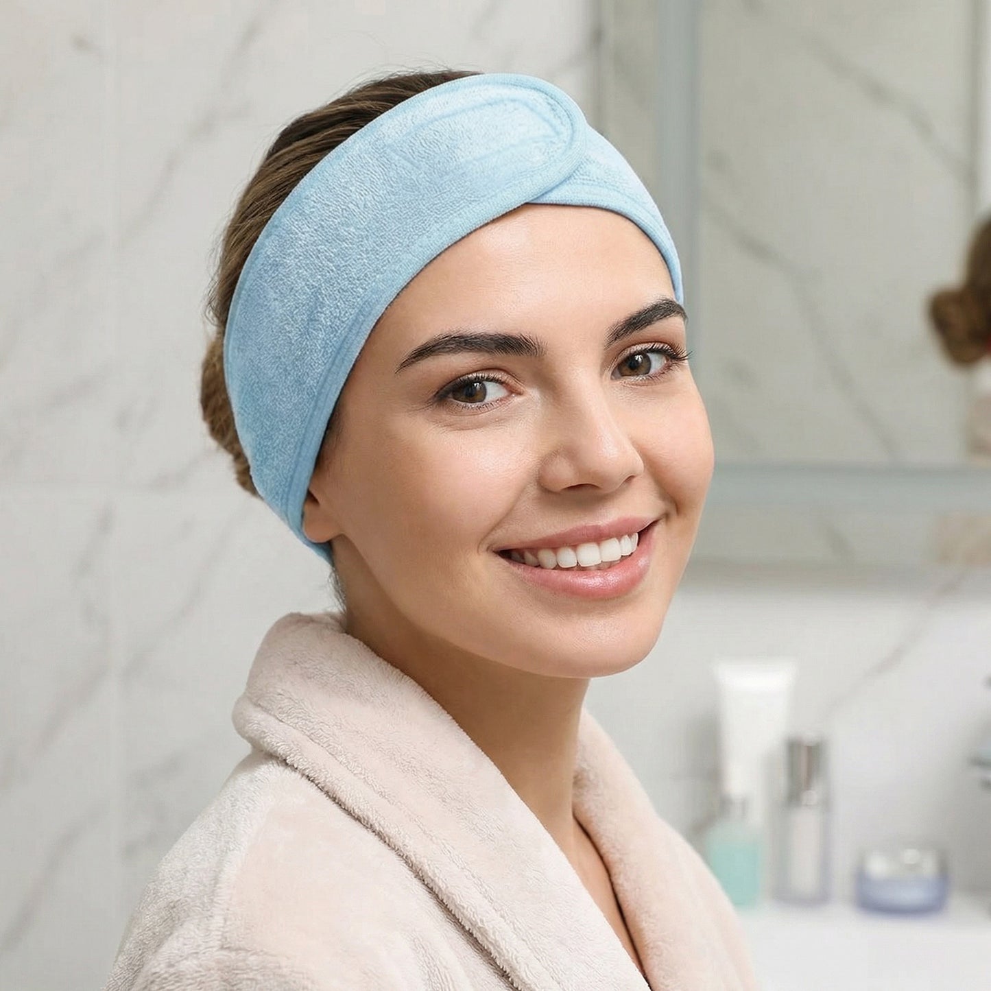 Bandeau Spa Serenity en Microfibre Bleu