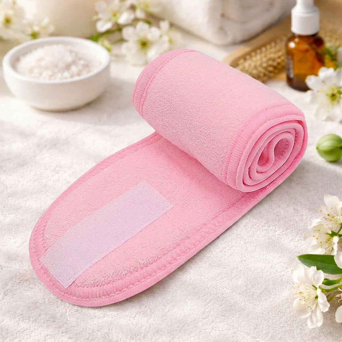 Bandeau Spa Serenity en Microfibre Rose