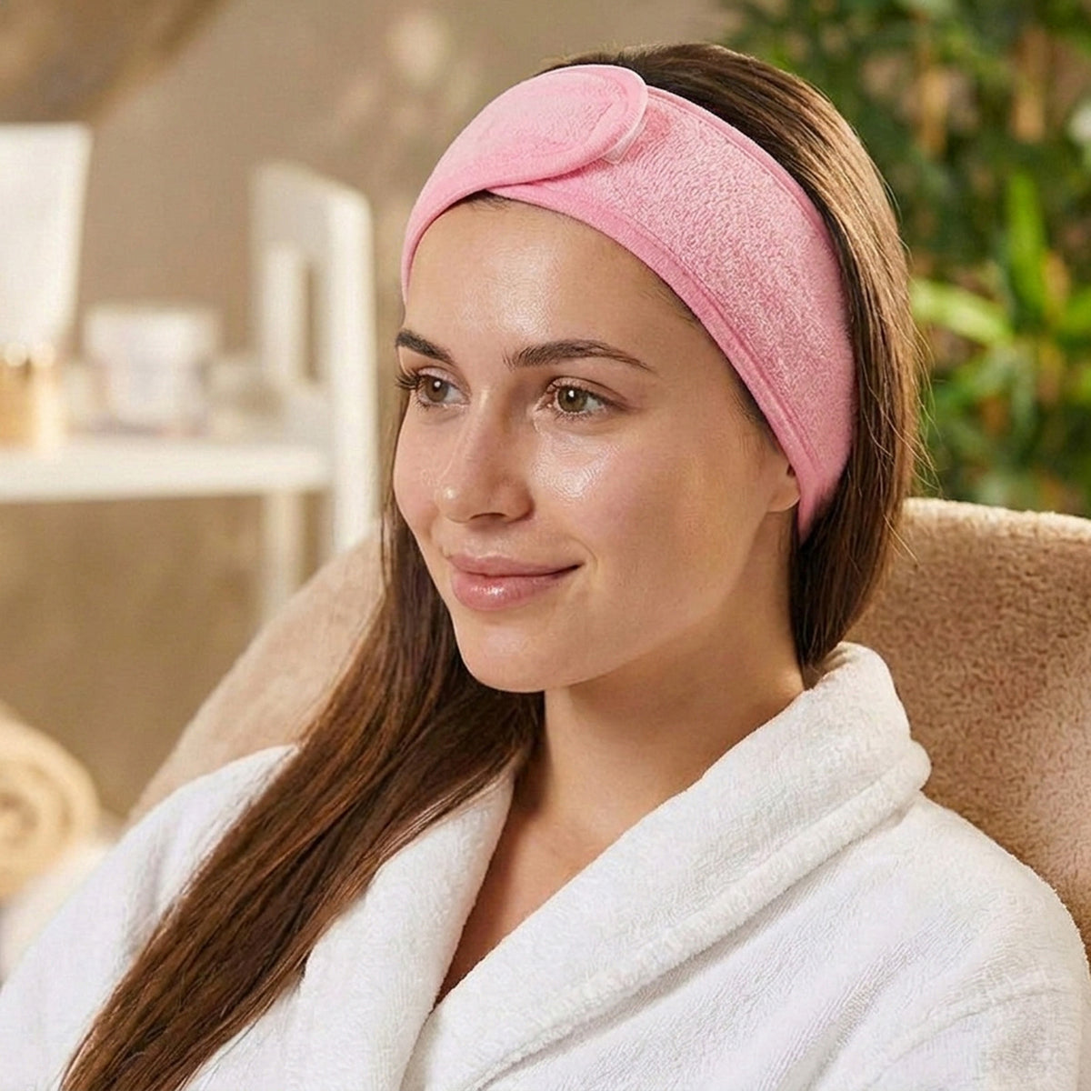 Bandeau Spa Serenity en Microfibre Rose
