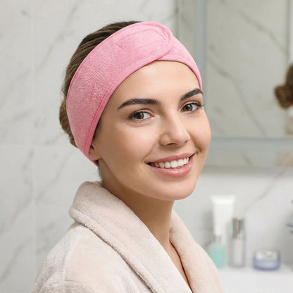 Bandeau Spa Serenity en Microfibre Rose