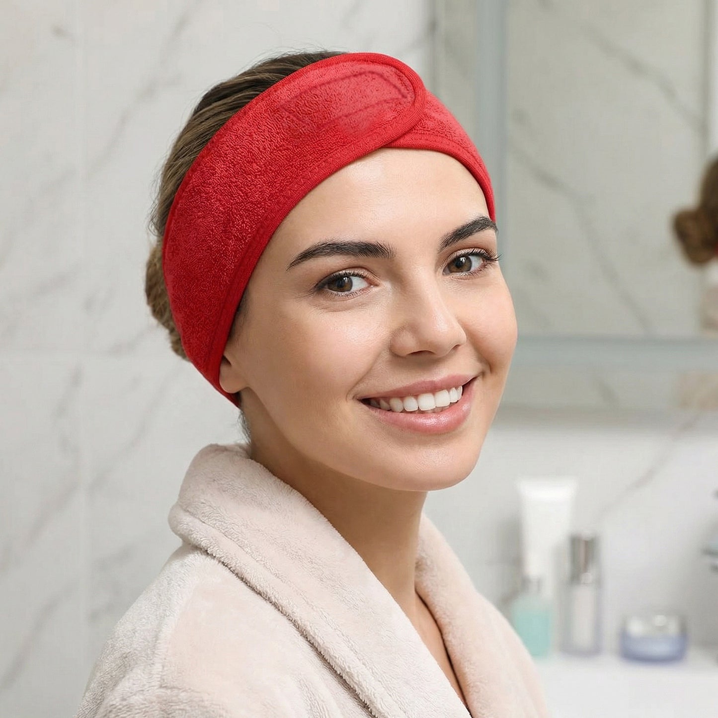 Bandeau Spa Serenity en Microfibre Rouge