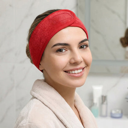 Bandeau Spa Serenity en Microfibre Rouge