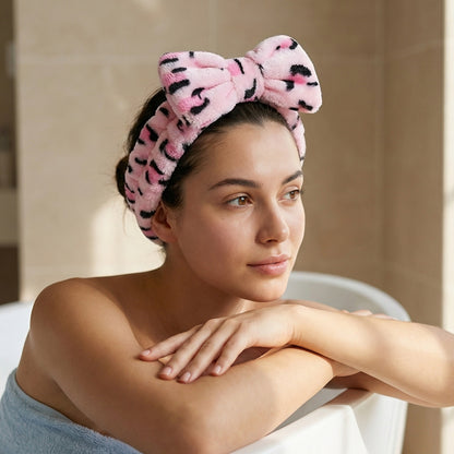 Bandeau Spa en Polaire Léopard Felicity Rose