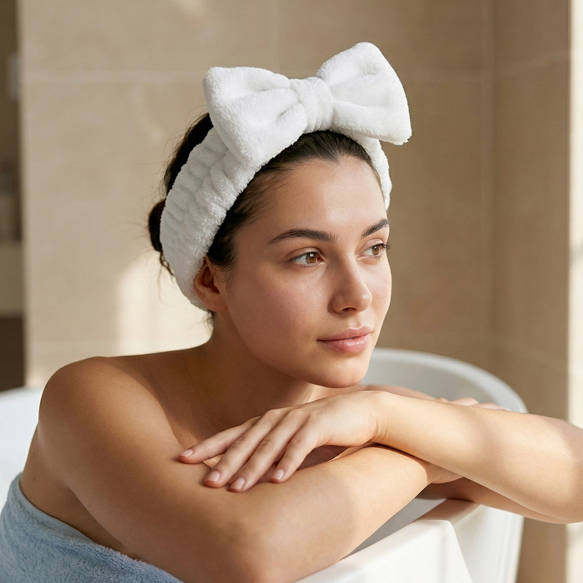 Bandeau Spa Harmony en Polaire Blanc