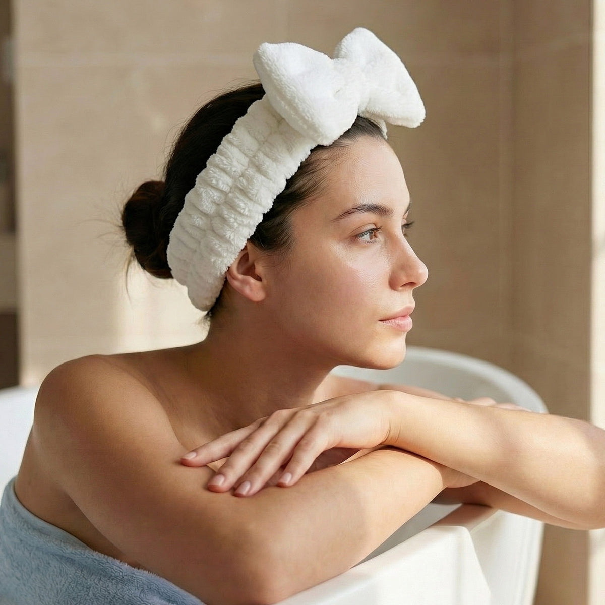 Bandeau Spa Harmony en Polaire Blanc