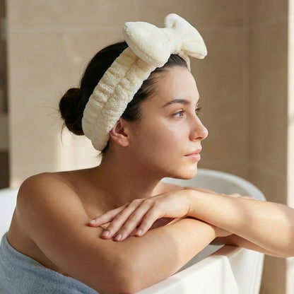 Bandeau Spa Harmony en Polaire Crème