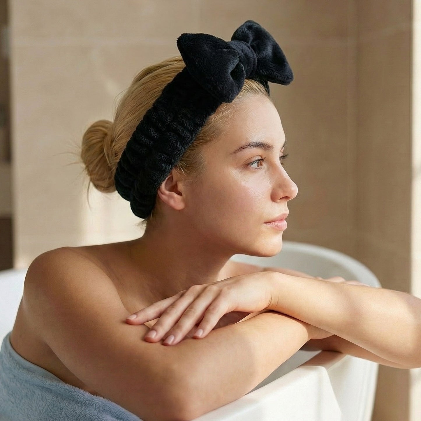 Bandeau Spa Harmony en Polaire Noir
