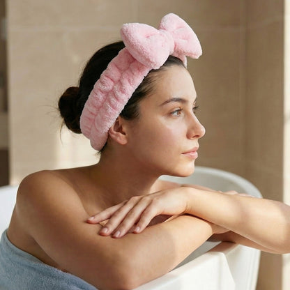 Bandeau Spa Harmony en Polaire Rose