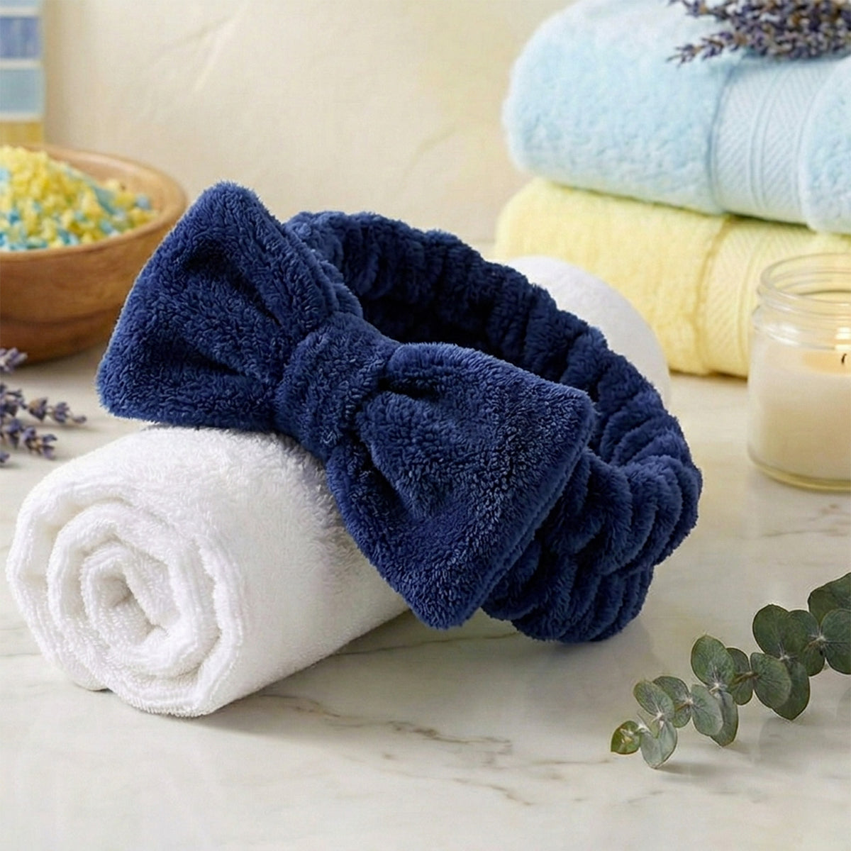 Bandeau Spa Harmony en Polaire Bleu Marine