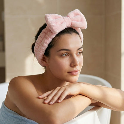 Bandeau Spa Harmony en Polaire Rose
