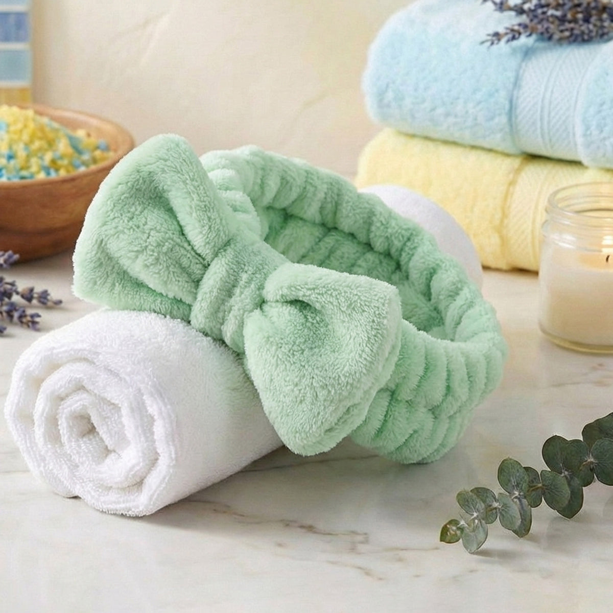 Bandeau Spa Harmony en Polaire Vert