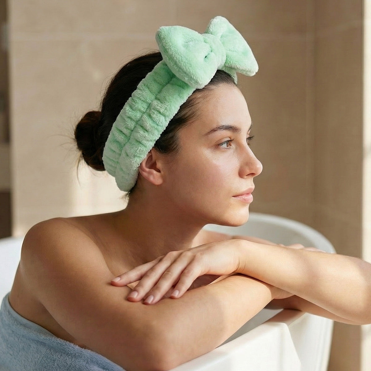 Bandeau Spa Harmony en Polaire Vert